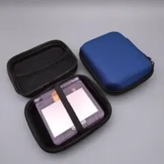 【ブルー】ゲームボーイアドバンスSP対応 ケース ポーチ GBA レトロ