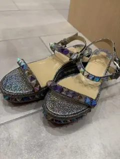 Christian Louboutin ウェッジサンダル レインボー ラメ 36 - メルカリ