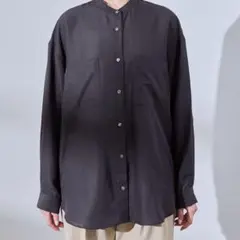 ロペピクニック　バンドカラー無地シアーシャツ　T38