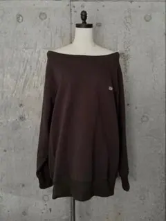 JUEMI EMB Loose Neck Over Sweat チャコールのサムネイル