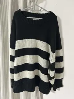 Air Tokyo オーバーサイズセーター L 黒白ストライプ