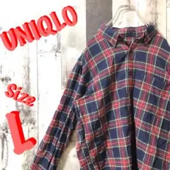 【UNIQLO】ユニクロ メンズ シャツ〈L〉チェック柄 シンプル オシャレ