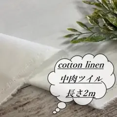 he29/2 長2ｍ 綿麻 ツイル コットン リネン オフ白 生地 布 布地