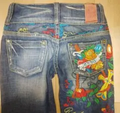 刺繍デザインデニム25インチ