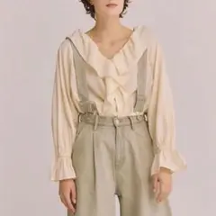 ローリーズファーム 2way フリルクロスブラウス シャツ 春 夏 淡色