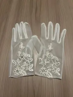 ウェディンググローブ ホワイト刺繍