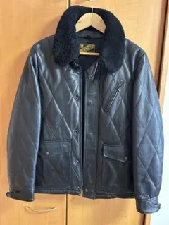 Y’2 LEATHER ブラックレザージャケット キルティング　サイズ38