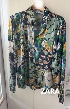 ZARA 花柄 長袖シャツ XS
