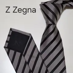 ZEGNA ゼニア ネクタイ　シルバーグレー　ブラック　ナロータイのサムネイル
