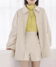 mystic フェイクレザージャケット(アイボリー) サイズ1