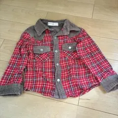 チェック柄コーデュロイシャツ