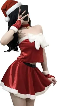 ☆セクシーサンタコスプレ 6点セット＋おまけ1点 クリスマス 衣装 Mサイズ