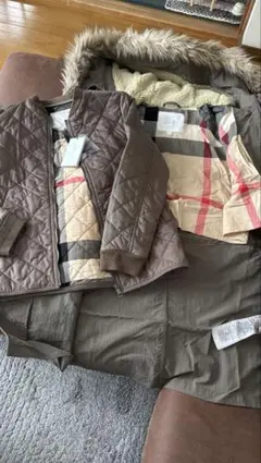 Burberry Children 3wayコート 14yサイズ カーキ