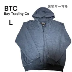 【肉厚】BTC Bay Trading Co 裏地サーマル ジップパーカー L紺