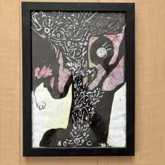 抽象画 肉筆油彩画 絵画 ア-ト RED インテリア 額縁 - メルカリ