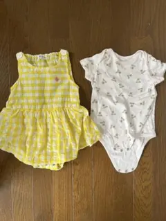 POLO Baby チェック柄ロンパースセット