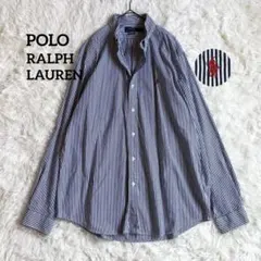 未使用級 ✨2024ポロラルフローレン ストライプ シャツ 3XL ポニー刺繍