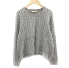 LOWRYS FARM ニット セーター ラウンドネック ケーブル編み L