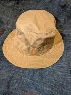 美品 ラルフローレン バケットハット ベージュ 刺繍