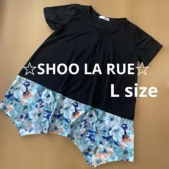 SHOO LA RUE 半袖カットソー 花柄切替　L sizeのサムネイル