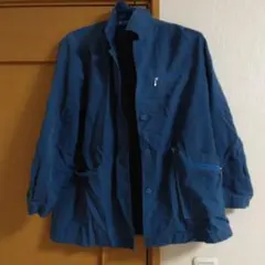 青色 長袖ジャケット ジッパー付き