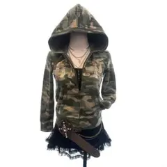 【激レア】GAP オールドギャップ パーカー y2k 迷彩 スパンコール 平成