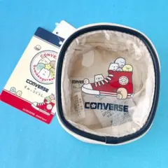 すみっコぐらし ぬいケース コンバース　ポーチ ベージュ ブルー