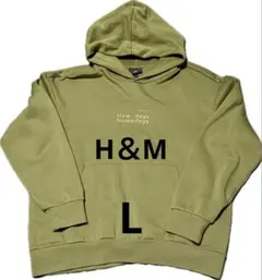 H＆M エイチアンドエム オリーブグリーン フード付きパーカー L