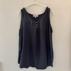 海外古着Tempted LA ノースリーブブラウス 黒 XL