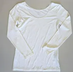 UNIQLO エアリズム 白 ＵＶカット クルーネック 長袖 １０部丈 S