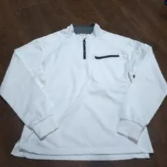 ホワイト ジップアップカットソー【作業着 】
