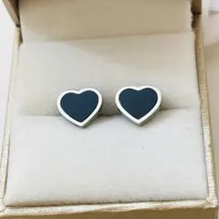 キ*2様 可愛い　ハート ピアス シルバー　ブラック