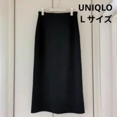 UNIQLO ストレッチダブルフェイスナロースカート Ｌ ブラック