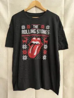 ローリングストーンズ クリスマス バンドTシャツ L 黒 バンドT