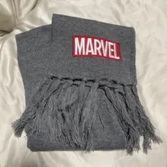 MARVEL グレー マフラー フリンジ付き