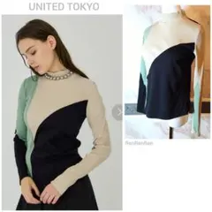 ★UNITED TOKYO ハーフサイクルブロックカットソー