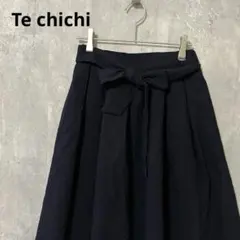 Te chichi ベルト付き　シンプル　フレア　スカート 膝丈　綺麗め　上品