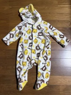 ディズニープーさん フリース ロンパース アウター足つき50~70cm モコモコ