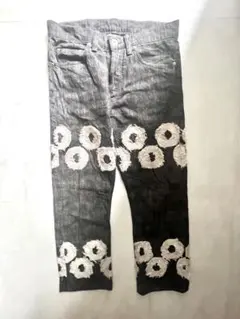 美品】CHANEL/シャネル デニムパンツ カメリアプリント ココボタン