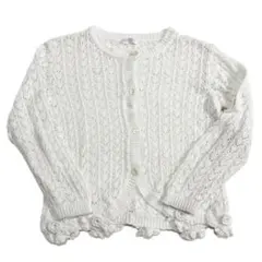 キッズ　女子　フォーマル　カーディガン　花柄　レース　冠婚葬祭　入学式　130