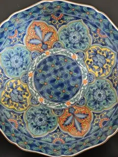 庫山窯 花唐草 大皿 金彩 有田焼 美品