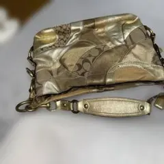coach ゴールド系パッチワークハンドバッグ