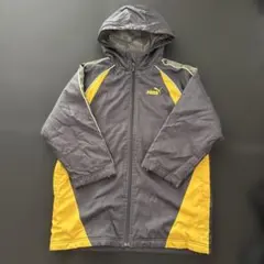 PUMA フード付きベンチコート グレー/イエロー⑨③