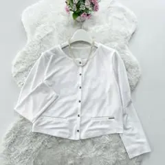 FOXEY*フォクシーニューヨーク　ボレロカーディガン 長袖 薄手 ホワイト