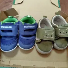 CONVERSE ネイビー グリーン スニーカー (12.0cm)　2足まとめ
