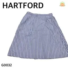HARTFORD SANYO フレアスカート 綿100% ブルー×ホワイトのサムネイル