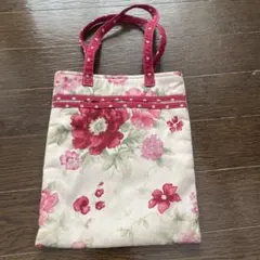 【廃盤品】ローラアシュレイ 廃盤品 花柄 トートバッグ ピンク ドット