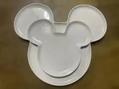 ミッキーマウス型陶器皿2まいセット