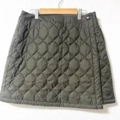 JANERIVER アシックス　オリーブ色 キルティングスカート　防寒スカートM