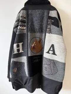 希少　Hardy Amies London ブルゾン ファー襟 刺繍　日本製
